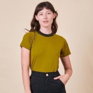 BIG BUD PRESS ringer tee / olive / large / discontinued / NWT